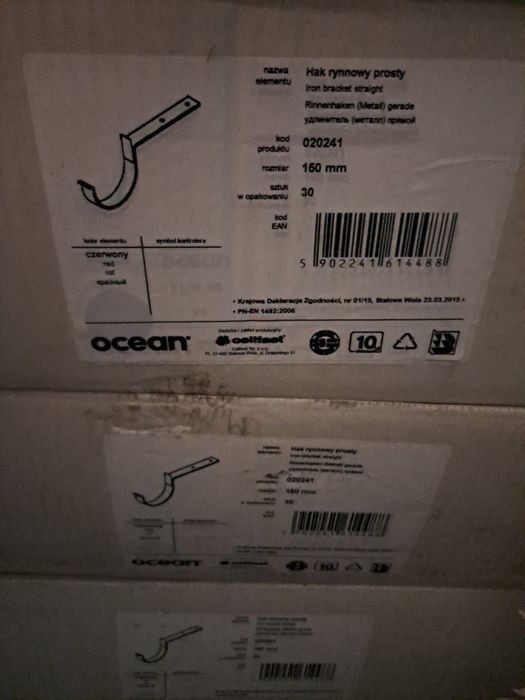 Hak prosty kolor czerwony