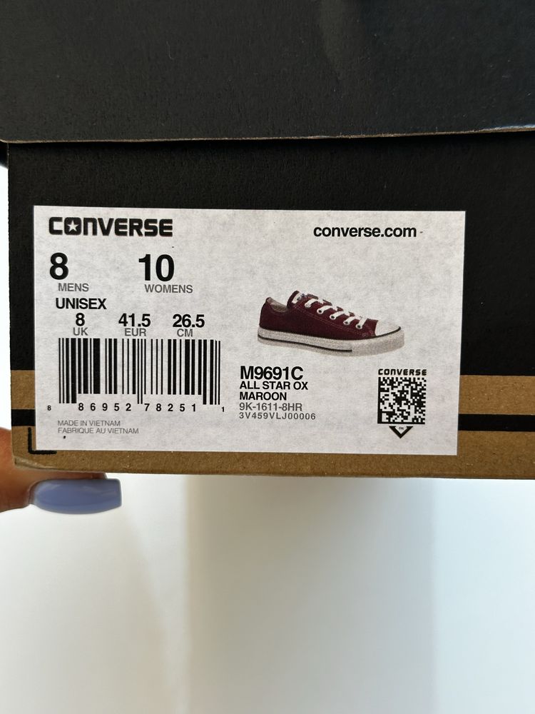 Кеды Converse ( низкие ) уничекс /оригиналы 41.5 (26.5 см)