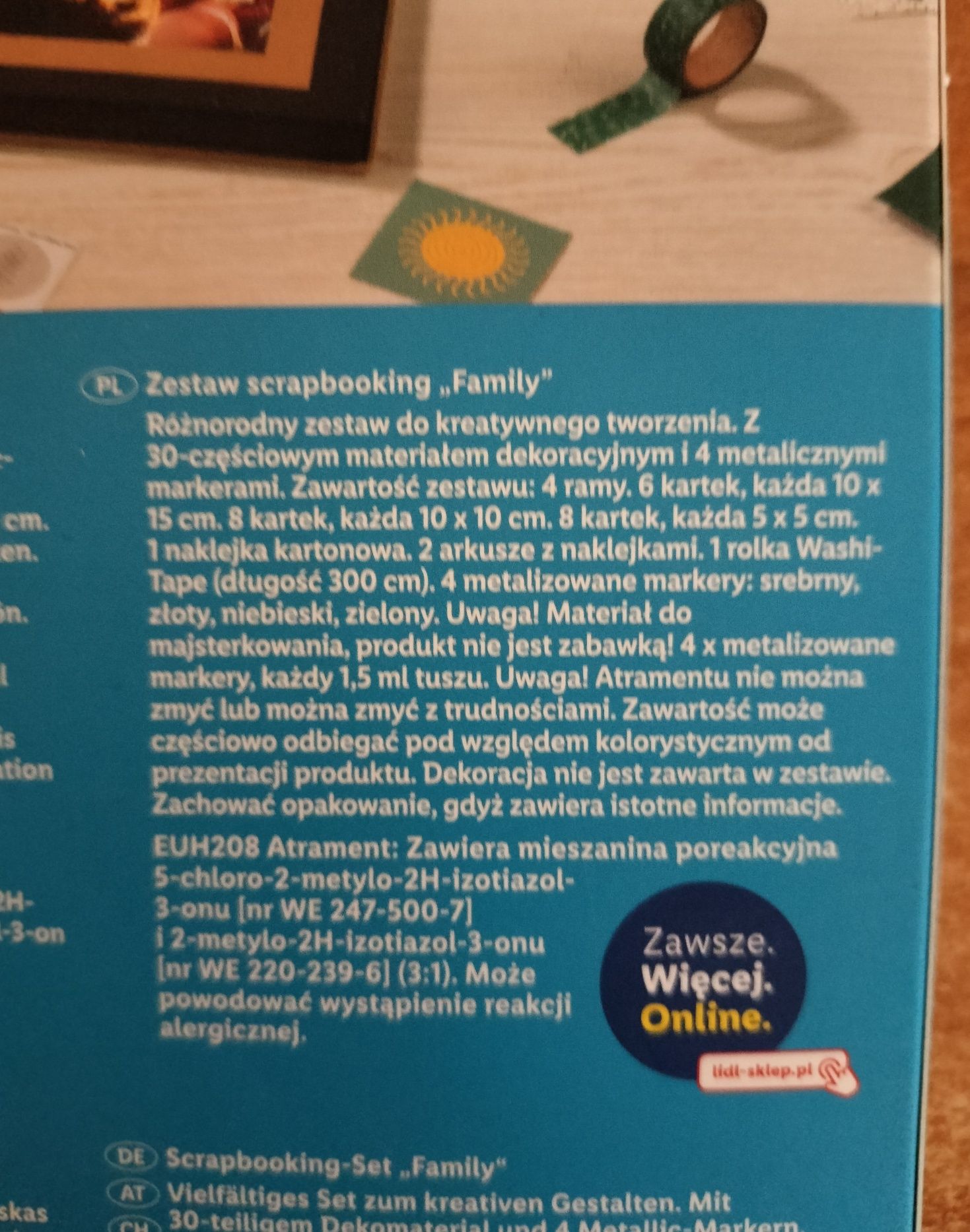 Crelando Zestaw kreatywny do scrapbookingu "Family" 34 elementy