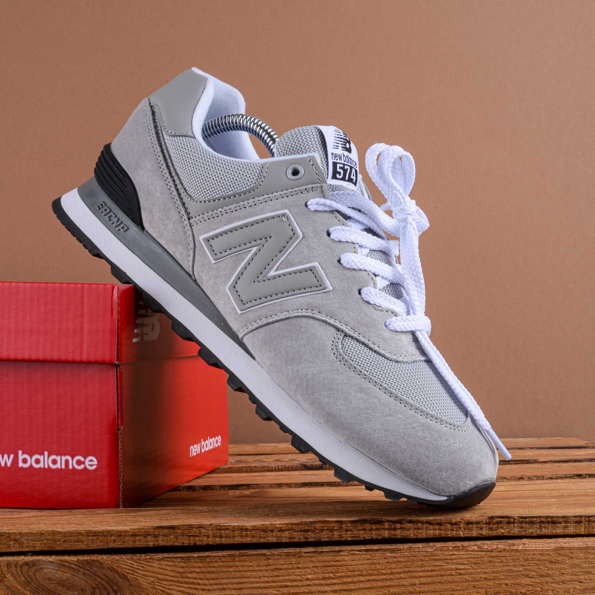 (1907) Кросівки New Balance 574 сірі з чорним (41-46) нб NB