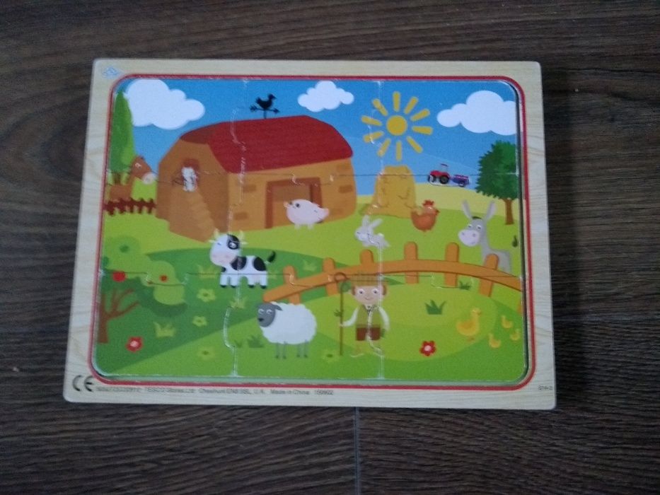 Puzzle Bob Budowniczy, drewniane misie, liczby, na wsi