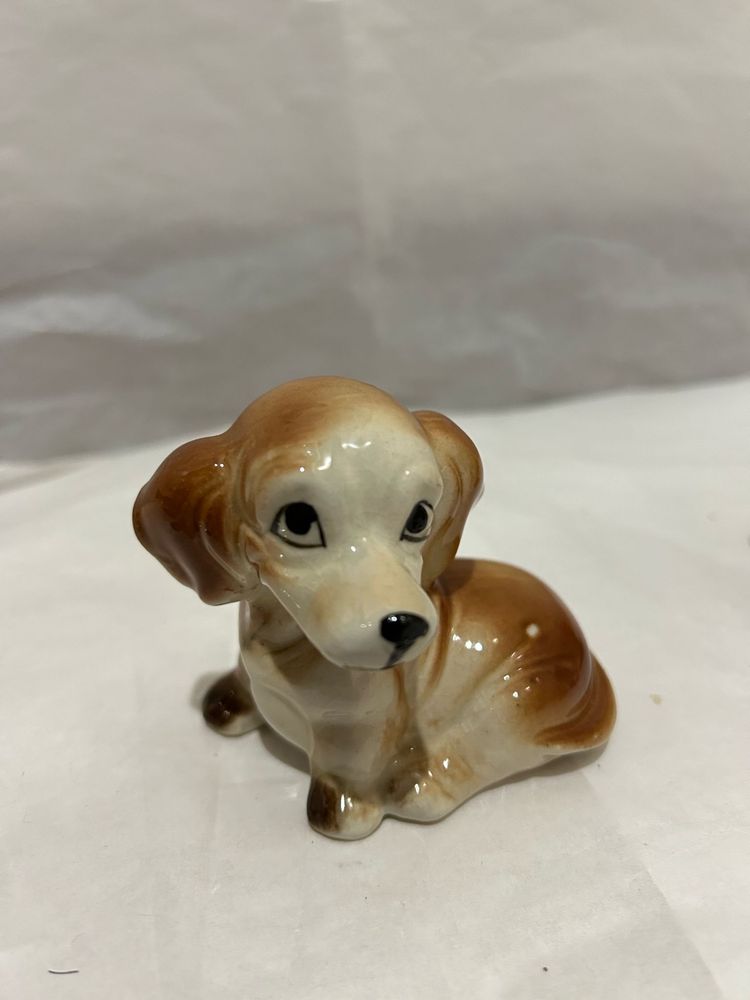 Conjunto de 3 cães de porcelana