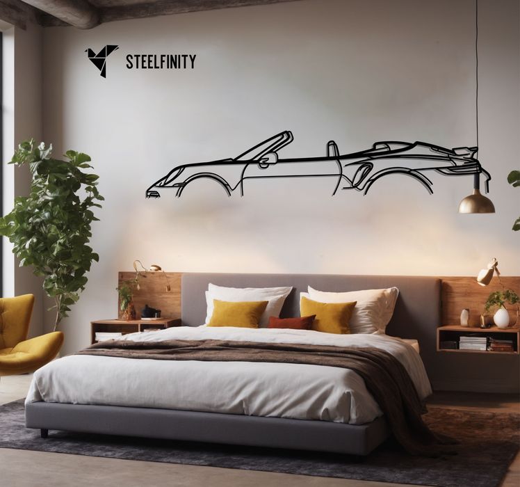 Zawieszka ścienna 911 Turbo Cabrio model 992 metalowa sztuka, obraz