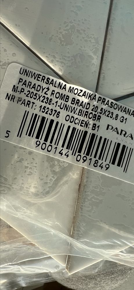 Paradyż MOZAIKA płytka Bianco Romb BRAID 23,8 x 20,5 cm gatunek 1