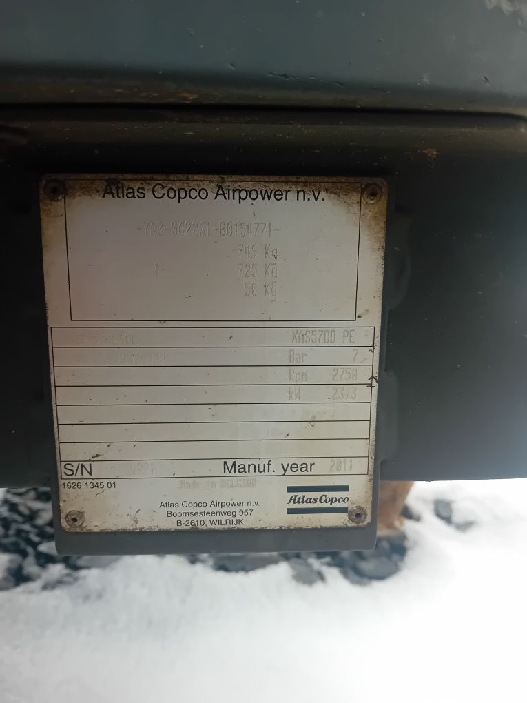Kompresor spalinowy atlas copco xas57