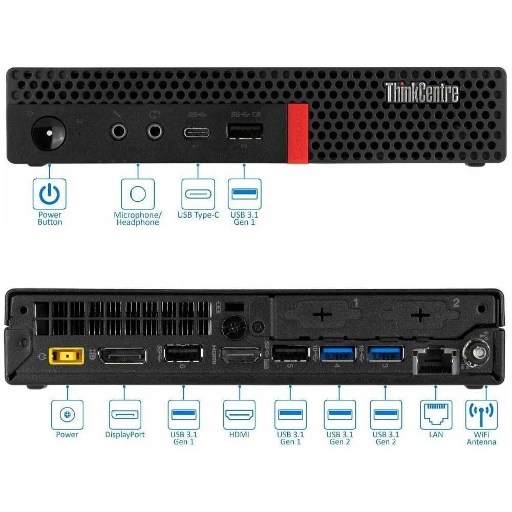 Mini-Pç Lenovo M920q Tiny 8ªG|i5 9500T-3.7G|NVMe-512G|16G|HDMI|W11