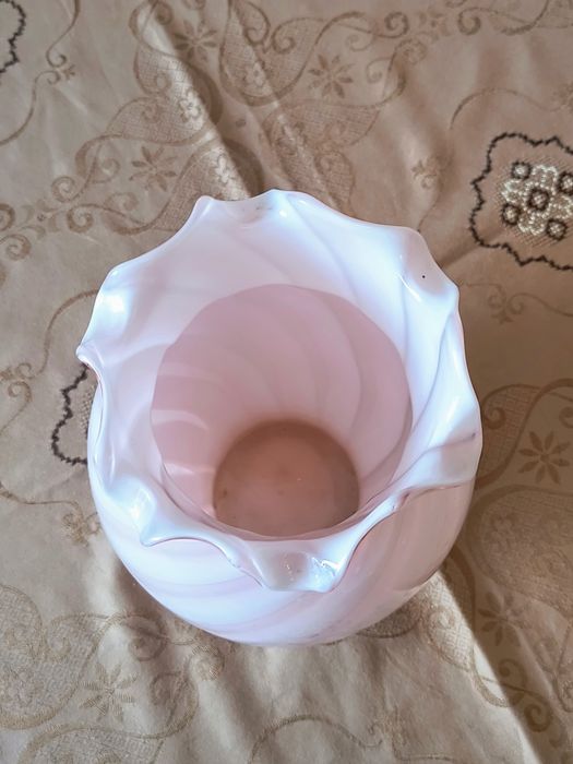 Piękny różowy wazon Murano swirl pink