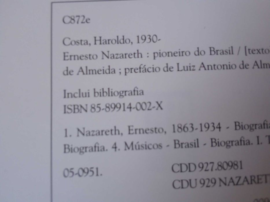 Livro "Ernesto Nazareth", de Haroldo Costa