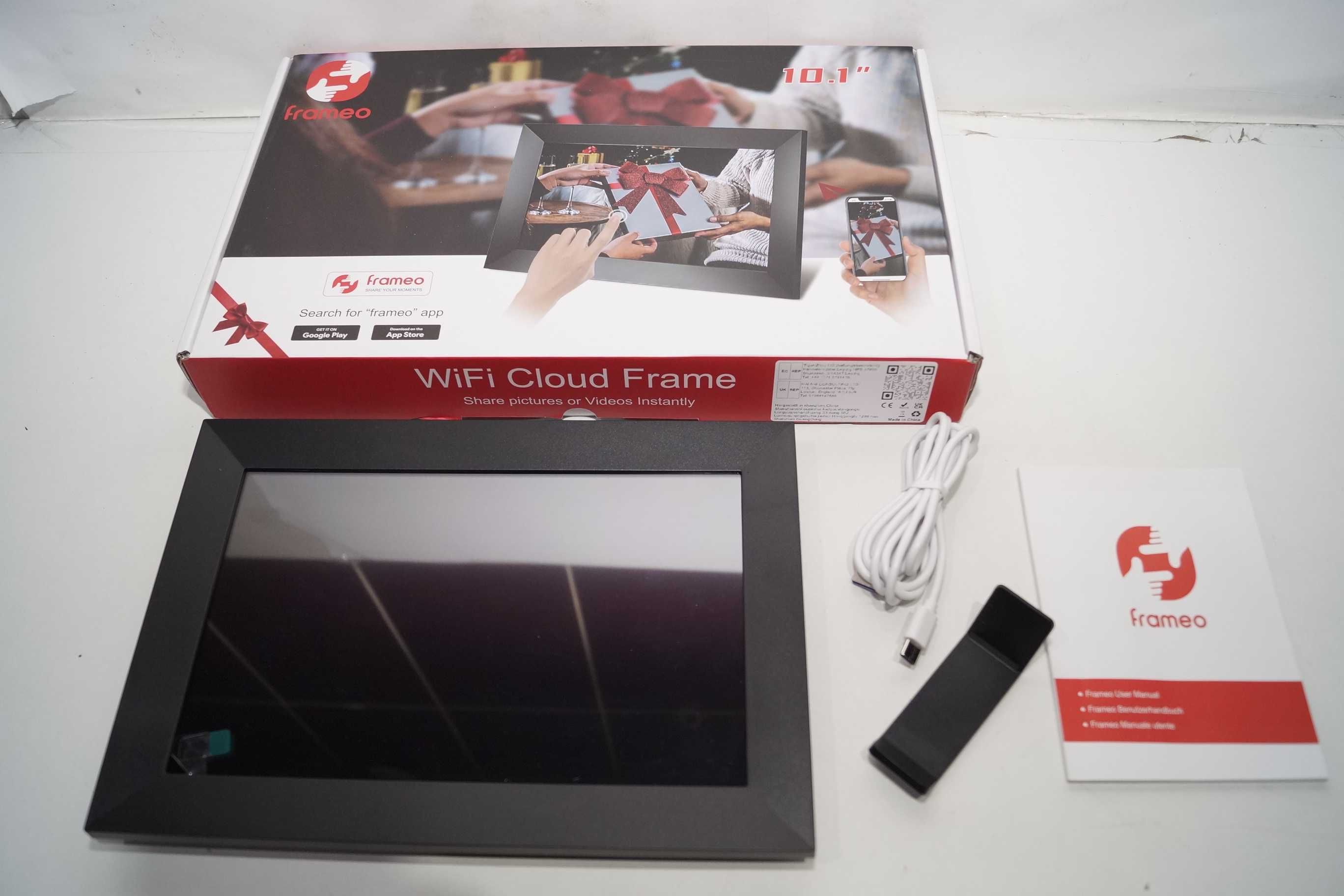 1597 Ramka cyfrowa multimedialna 10,1" wifi aplikacja frameo czarna
