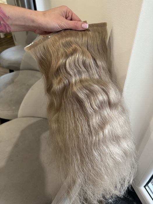 Wlosy narualne najwyższej jakosci premium bio taśmy, falowane, blond