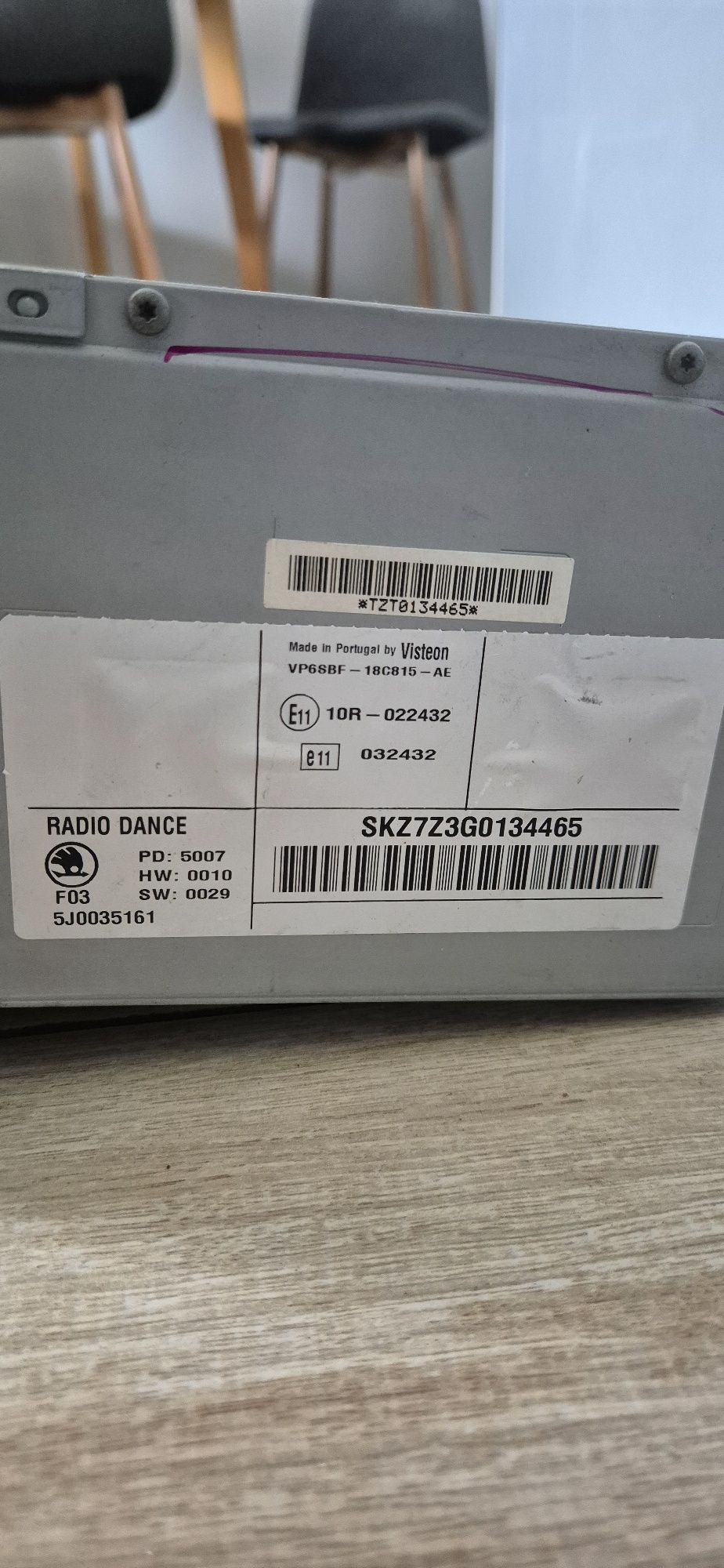 Radio CD Skoda Fabia II Roomster Radio Mp3 5J003  5161 z kodem KOD