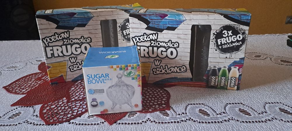 Zestaw szklanek frugo + cukierniczka