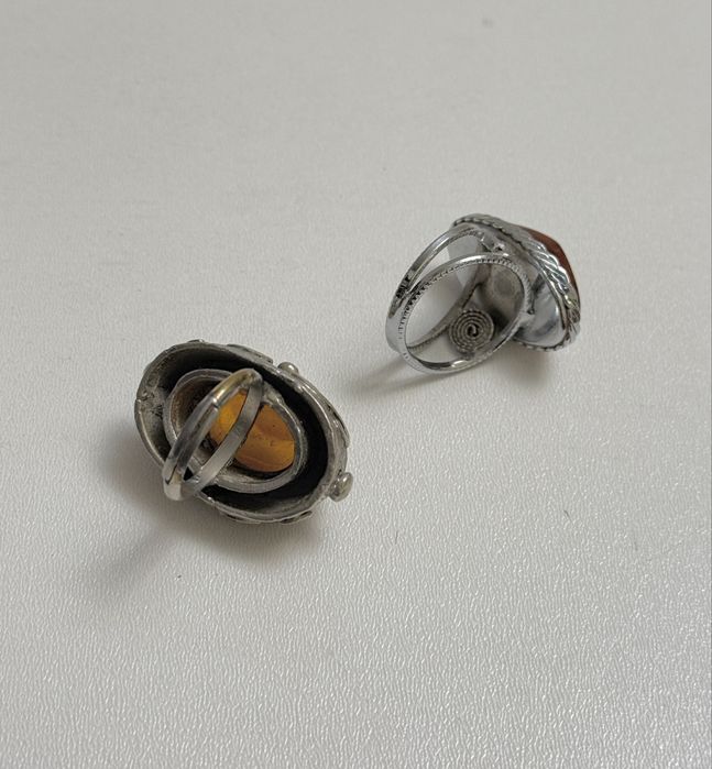 Stare pierścionki PRL retro vintage 2 sztuki zestaw