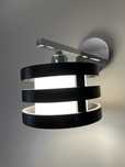 Kinkiet / lampa elegancki chromowany, drewno venge