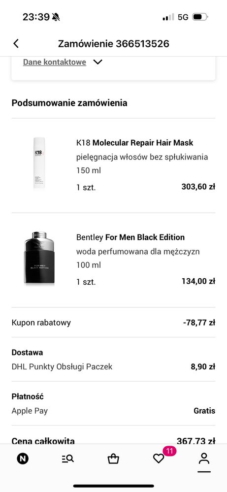 K18 leave in maska do włosów 150ml używana jak nowa