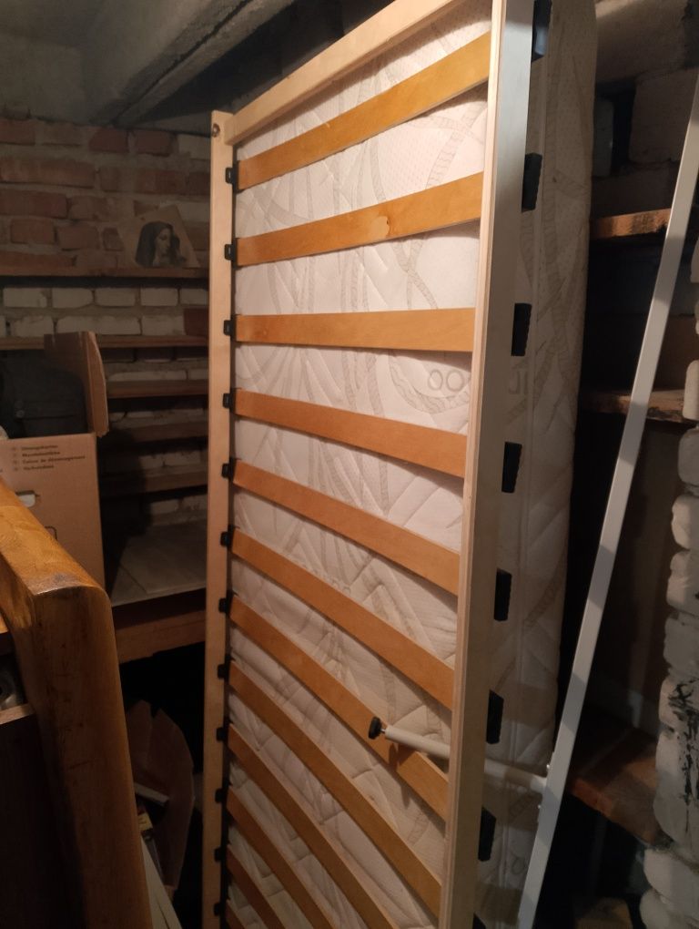 Jysk lozko metalowe, białe, kompletne 90x 200 stan bdb