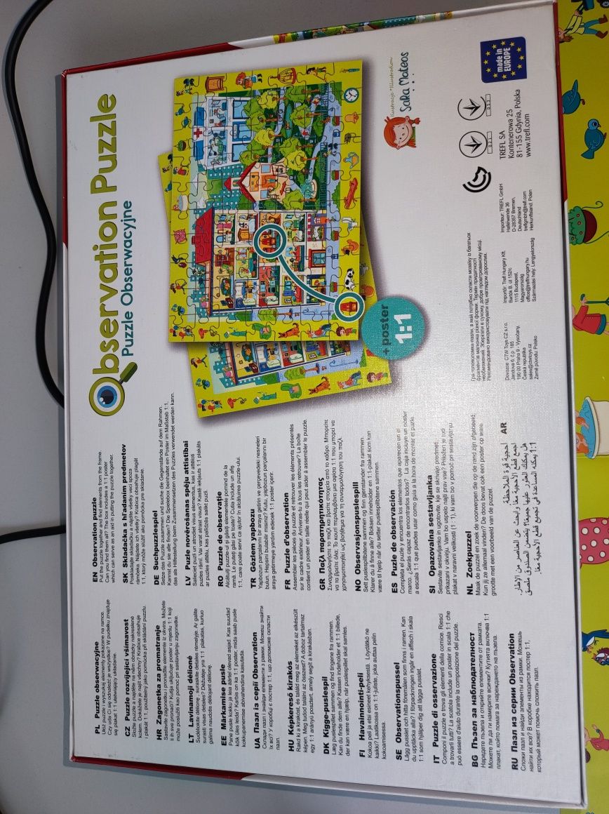 Puzzle Obserwacyjne TREFL Odwiedzamy miasteczko, ideał jak NOWE