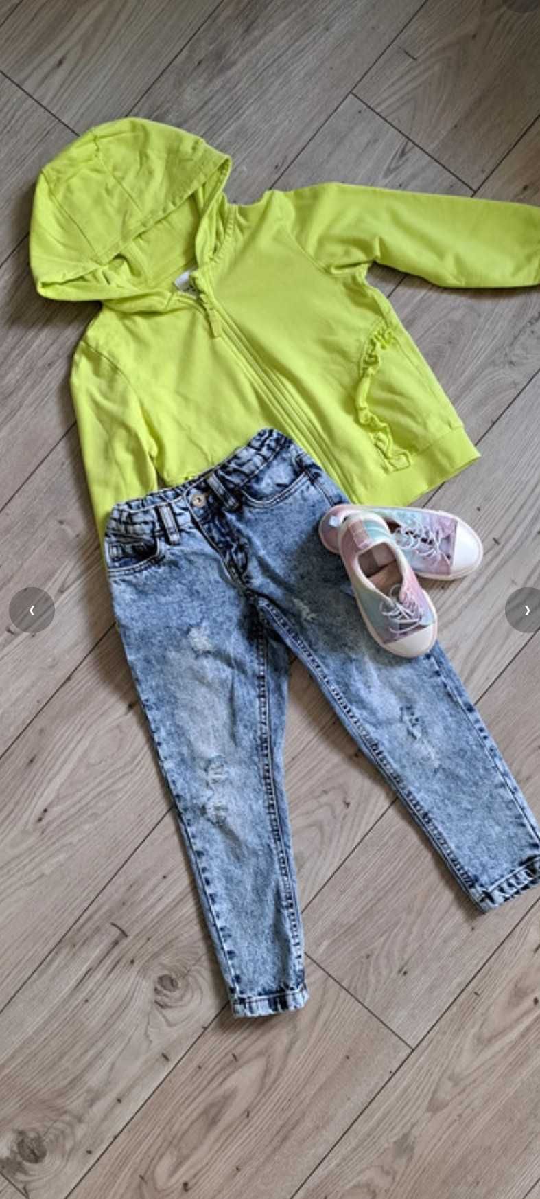 Zestaw Bluza + Spodnie jeansy Gratis buty dziewczynka rozmiar 110-116