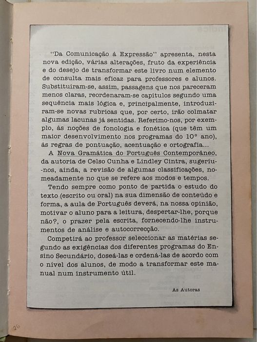 Gramática “Da comunicação à expressão”