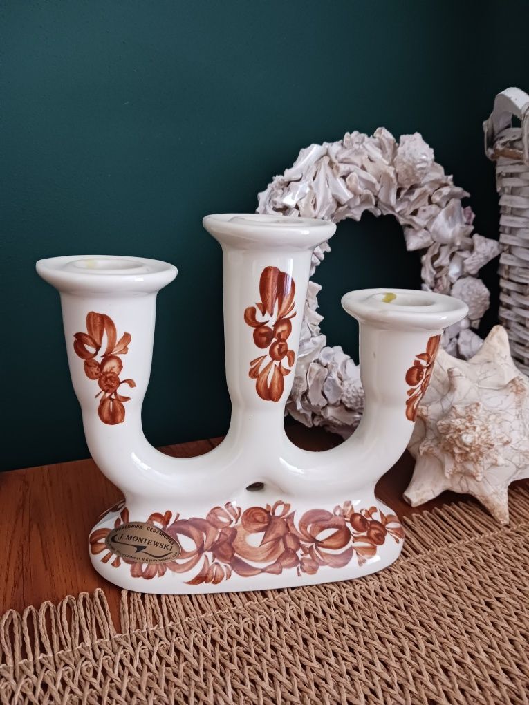 Świecznik ceramiczny  prl