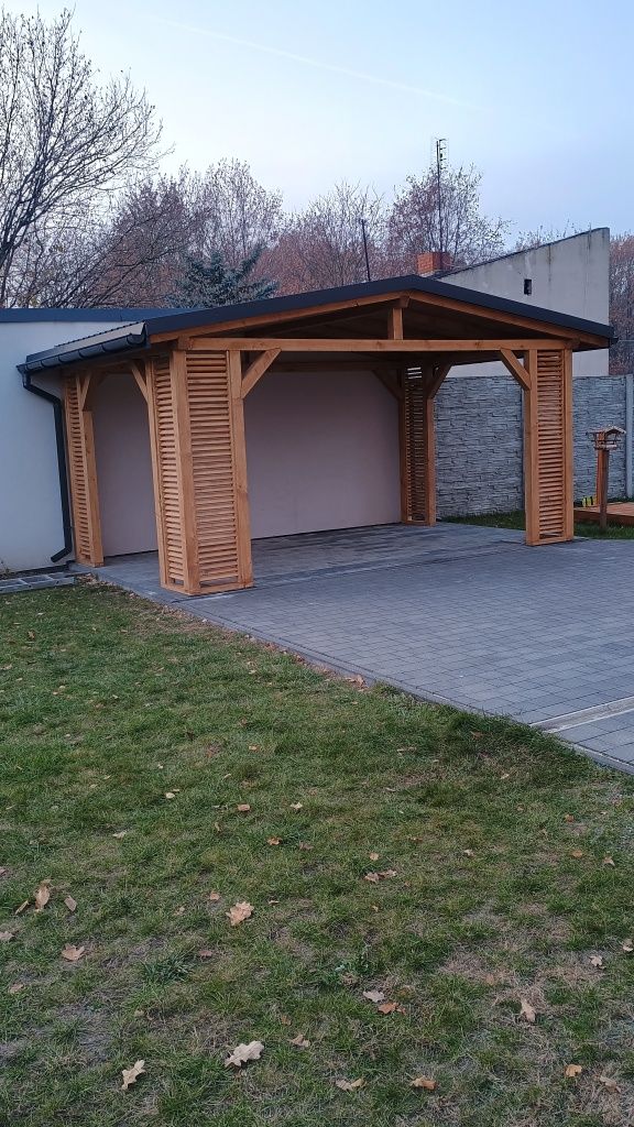 Zadaszenia tarasu wiaty drewniane garażowe carport zadaszenia z roletą