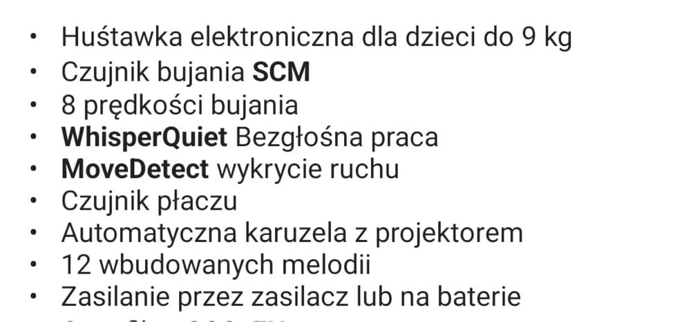 Huśtawka elektroniczna Lionelo Robin