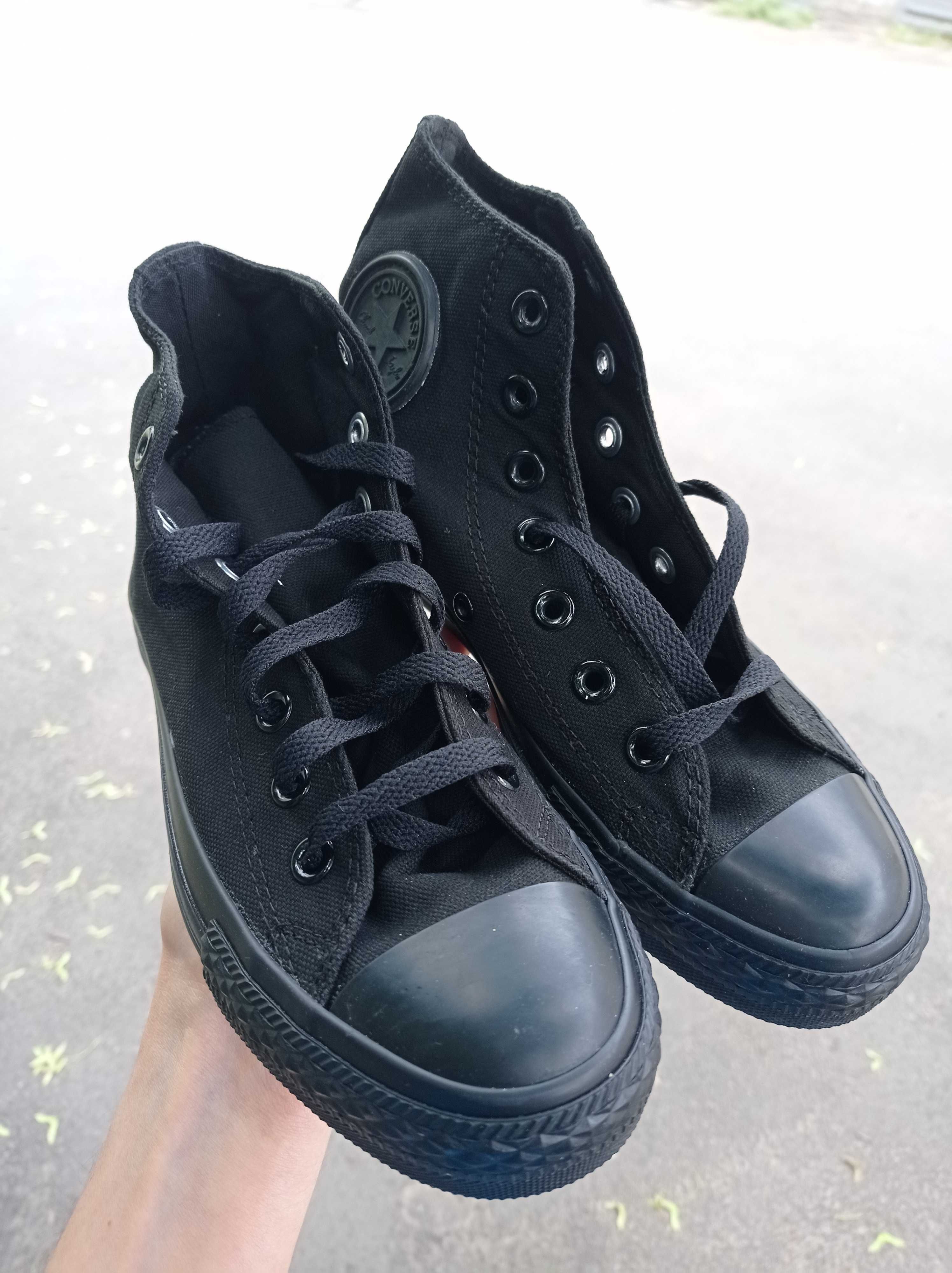 Кеды Converse Черные высокие Моно 35, 36, 37