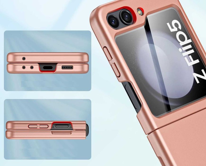 Vizvera etui Samsung Galaxy Z Flip 5 ultracienkie różowe złoto + szkło