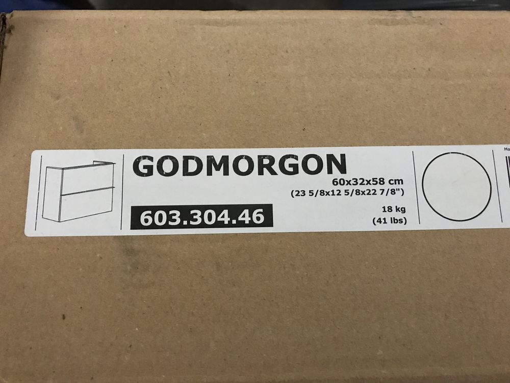 Nowa szafka GODMORGON 60x58x32 biały połysk 603.304.46