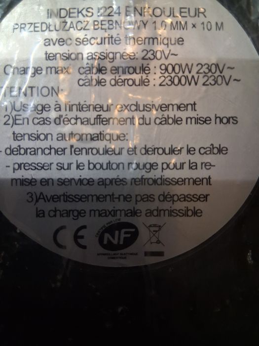 Przedłużacz na bębnie 10m 4 gniazdka