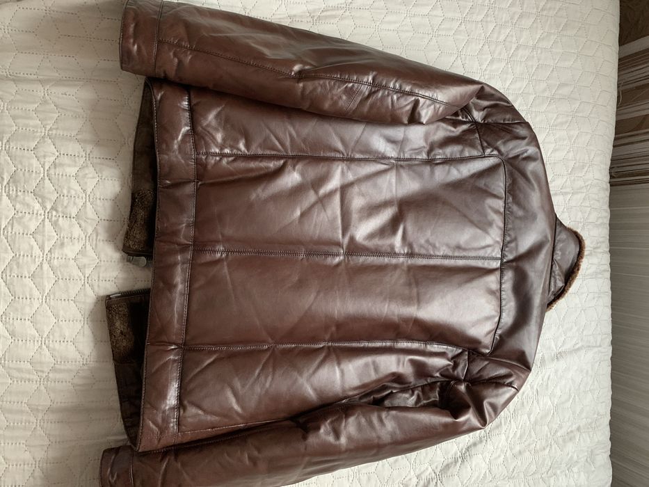 Чоловіча зимова куртка шкіряна