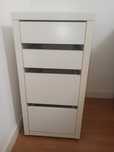 Módulo gavetas IKEA Micke branco + 4 rodas