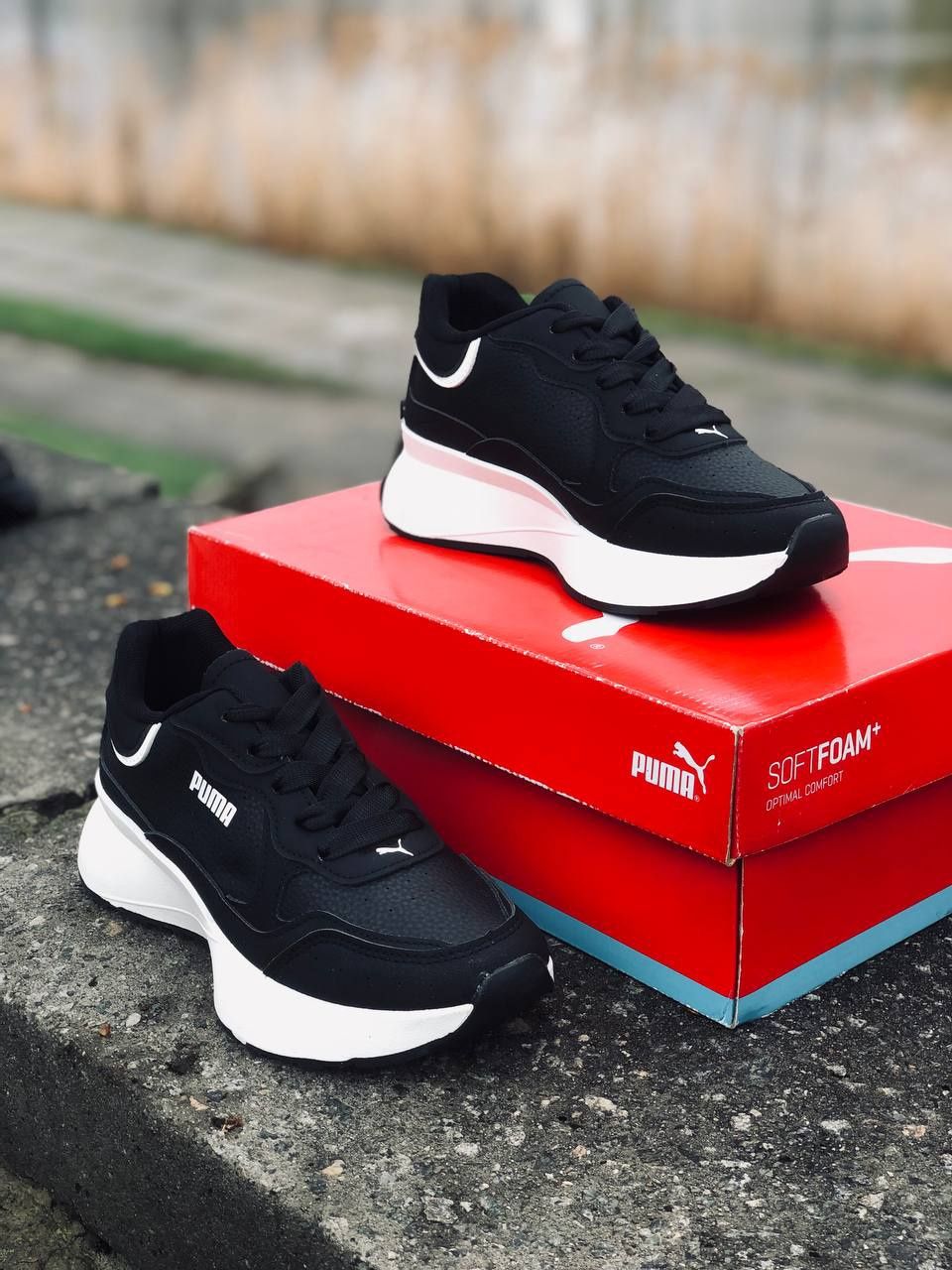 ХИТ СЕЗОНА! Черно-белые женские кроссовки Puma, топ качество 35-41 р.