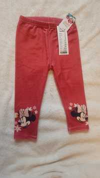 Getry spodnie legginsy wiosenne welur welurowe Disney Minnie nowe 86