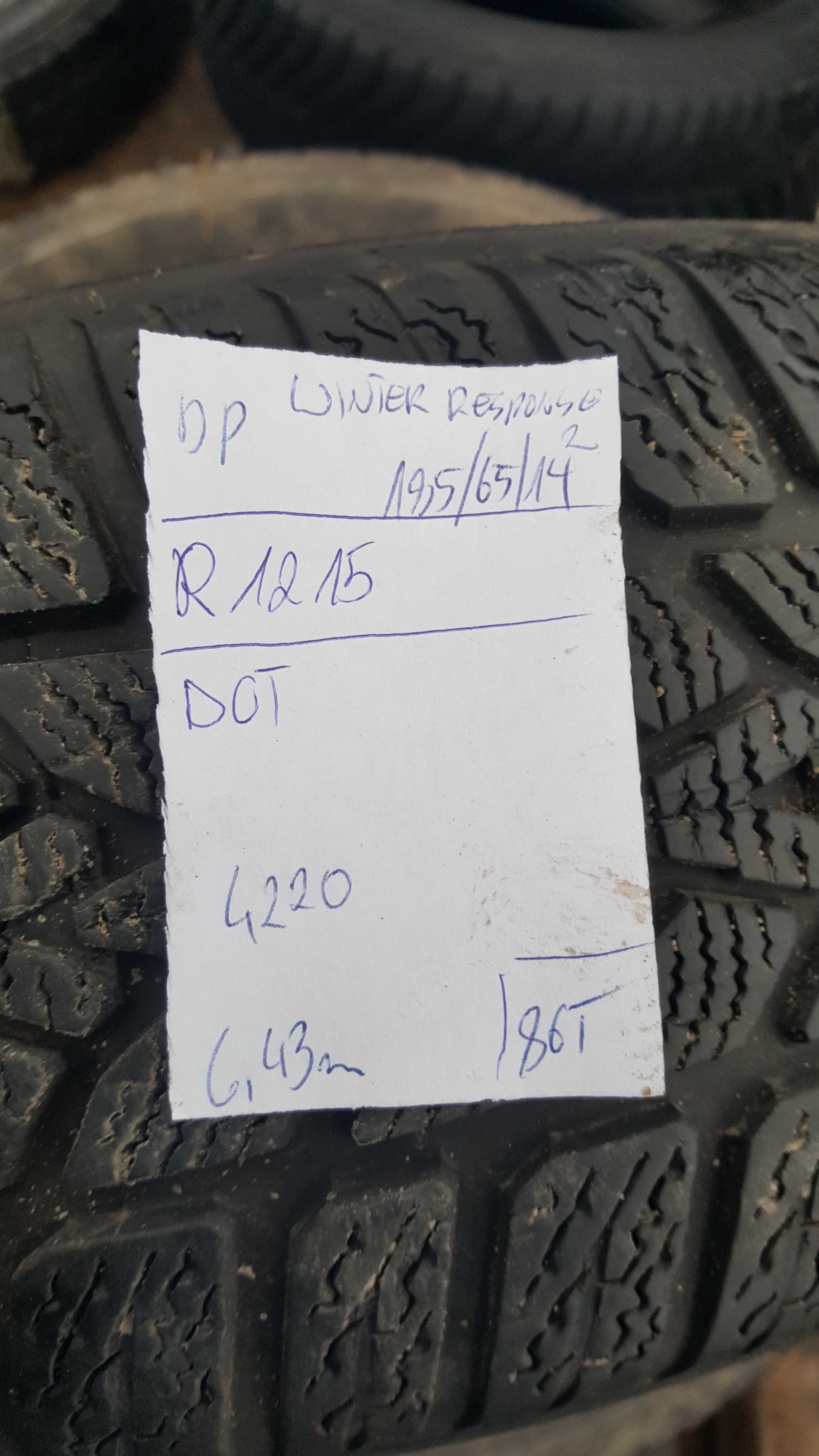 Dunlop 185/65 r14 Winter Response 2 /// 6,45mm!!! 2021r