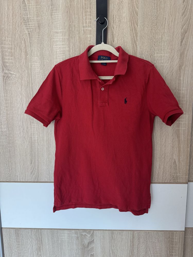 Koszulka Polo Ralph Lauren S czerwona elegancka logowana damska