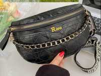 Nowa elegancka nerka, czarnasaszetka, czarna, regulowany pasek,