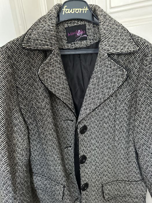 Casaco espinhado preto e cinza tam.42