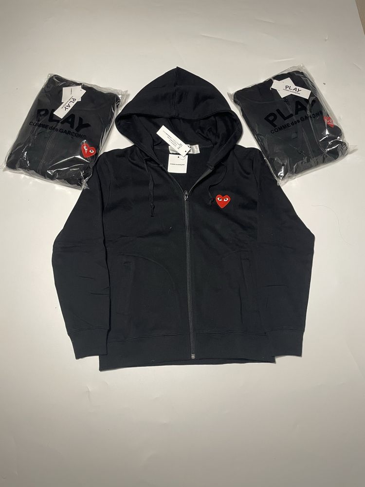 Зіп худі Play Heart cdg, худі comme des garcons, зіпка Play Heart CDG