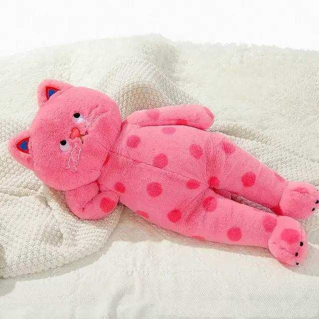 Мягкая игрушка толстый кот 60 см, розовый, черный, идеальный подарок