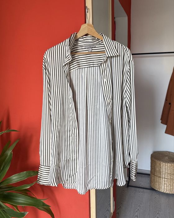 Атласна сорочка h&m в смужку