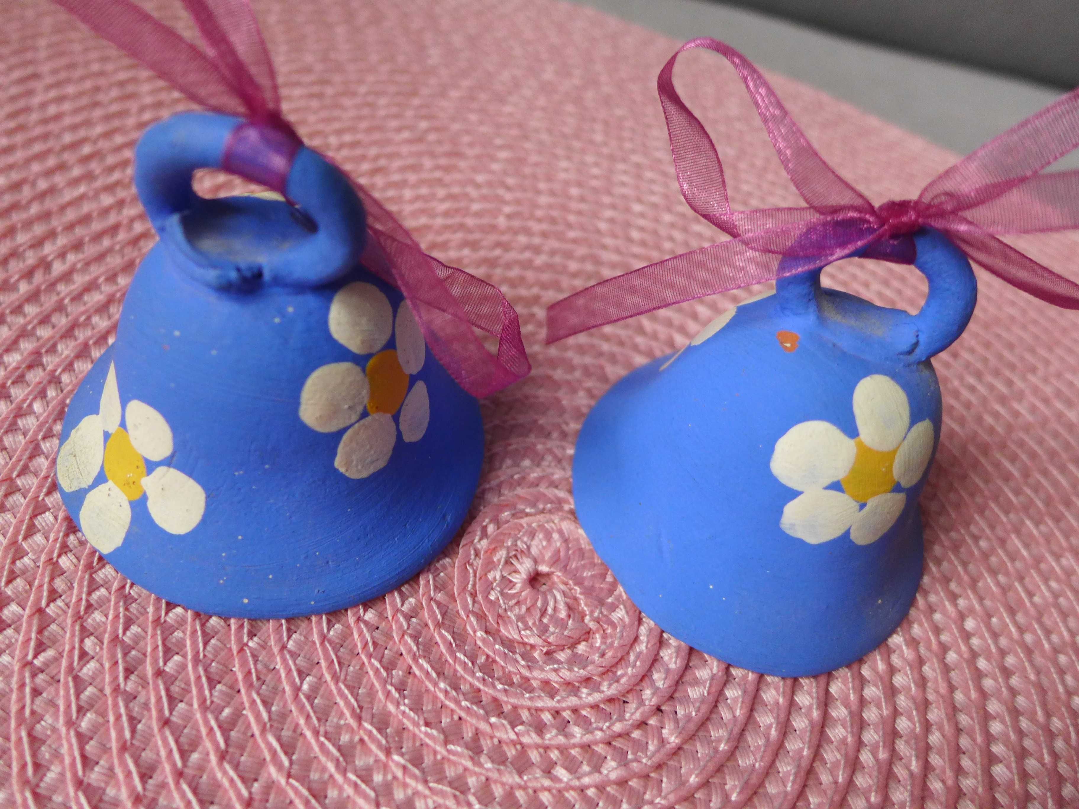 2 x gliniany ludowy dzwoneczek dzwonek bombka INTERIOR DESIGN boho