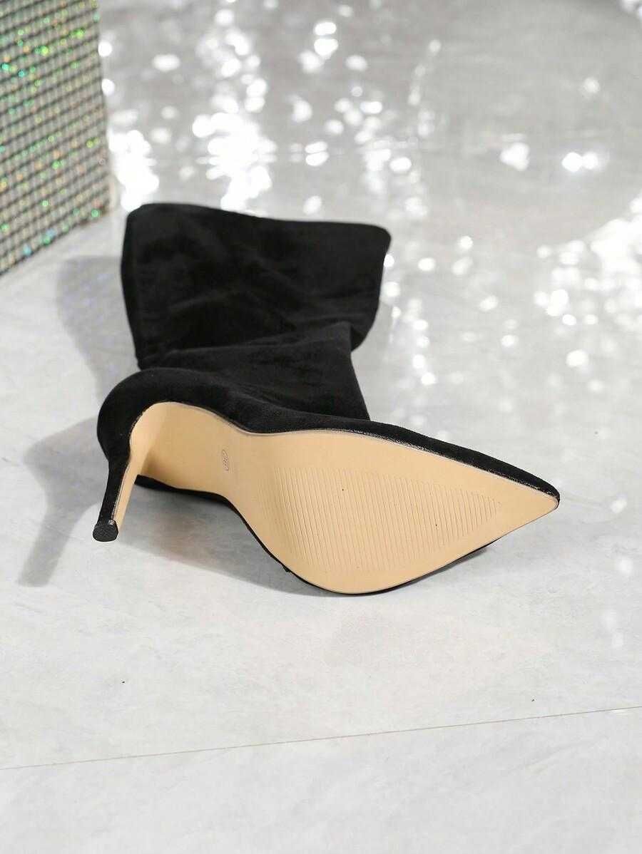 Shein zjawiskowe obcisłe czarne kozaczki 36 na szpilce 13 cm