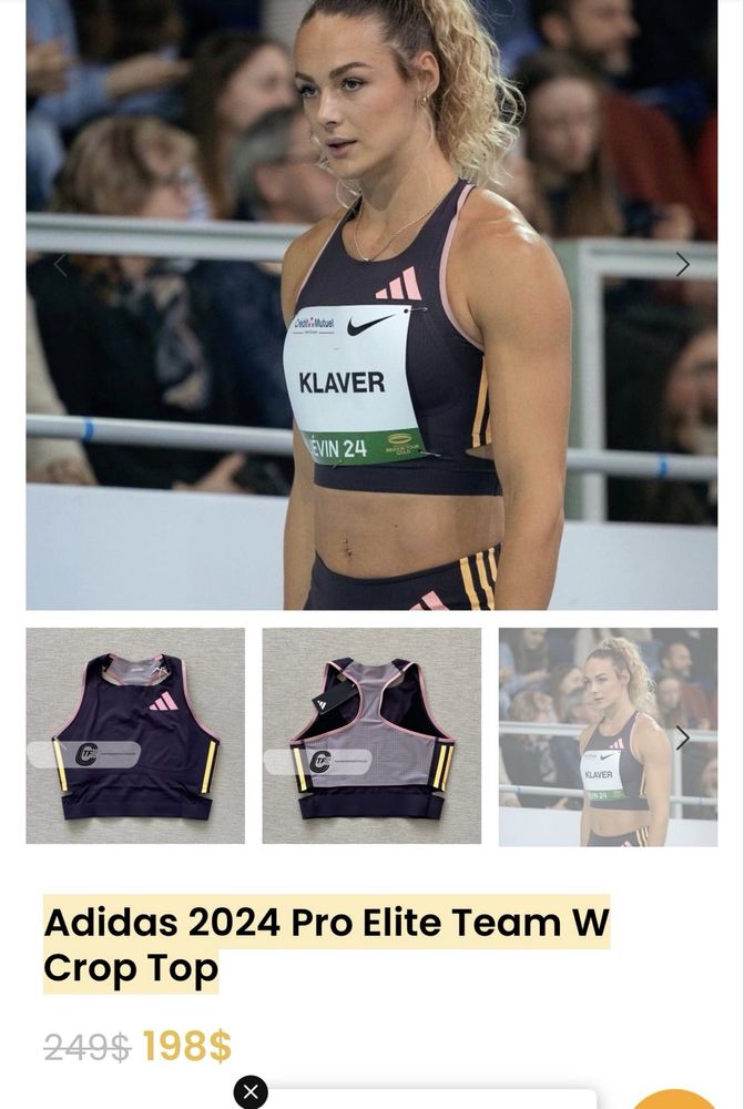 Crop Top Adidas Adizero 2024 Pro Elite Team W running seria startowa