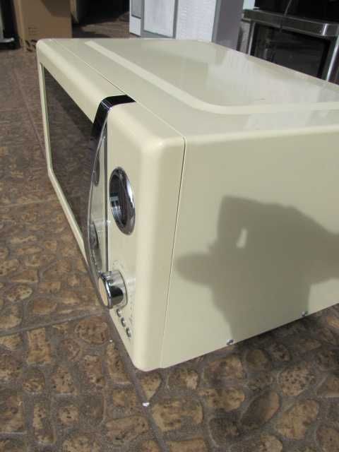 Fine Dinesty Kuchenka mikrofalowa mikrofalówka retro kremowa Klarstein