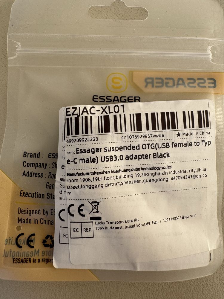 Essager  Adapter/ Przejscówka Usb-A Usb-C  Nowe.
