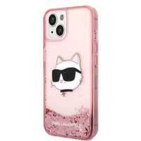 Etui Karl Lagerfeld Liquid Glitter Choupette pink do iPhone 14 Plus