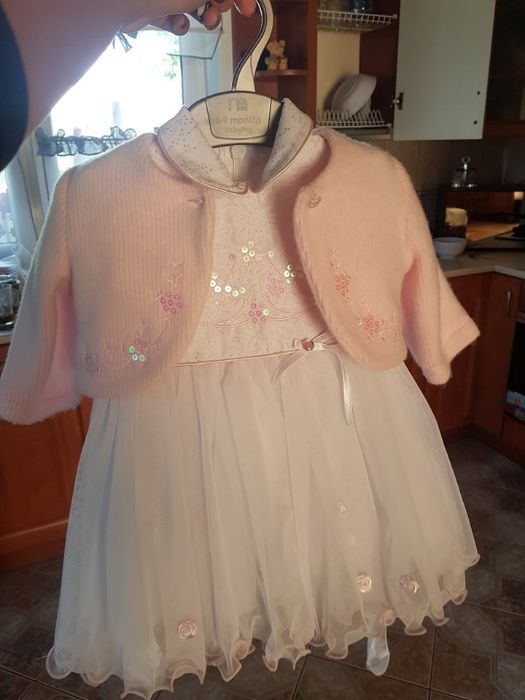 Sukienka do chrztu/wesele/imprezę r.74 + BOLERKO