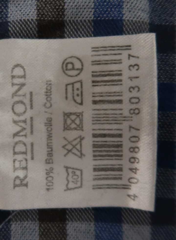 Redmond koszula męska w kratkę Rozmiar 4XL 49/50 casual 100% bawełna