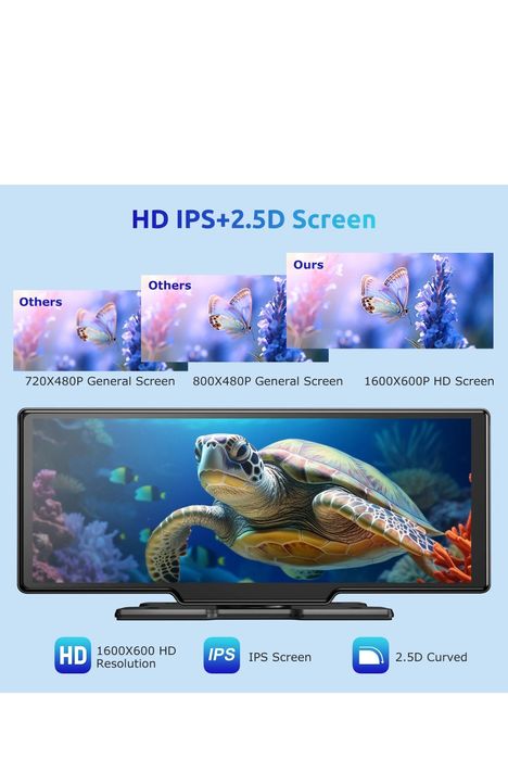 4K Dash Cam Car Stereo Touch Screen Wireless Carplay & Android Auto+Re